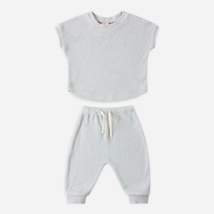 Quincy Mae Terry Tee + Pant Set ~ Sky