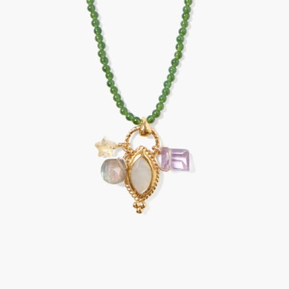 Chan Luu Charm Necklace ~ Green Mix