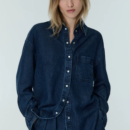 New Society Gothenburg Woman Shirt ~ Midnight Blue Denim