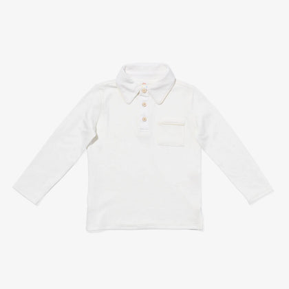 Oso & Me Parker Polo ~ Vanilla Piping
