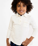 Oso & Me Parker Polo ~ Vanilla Piping