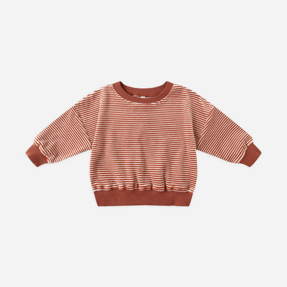 Quincy Mae Velour Relaxed Sweatshirt ~ Candy Stripe