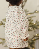 Quincy Mae V Smocked Dress ~ Winter Ditsy
