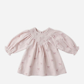 Quincy Mae V Smocked Dress ~ Bows