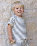 Quincy Mae Waffle Shortie Set ~ Sage Stripe