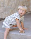 Quincy Mae Waffle Shortie Set ~ Sage Stripe
