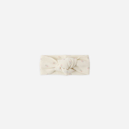 Quincy Mae Waffle Knotted Headband ~ Mauve Ditsy