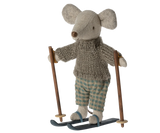 Maileg Big Brother Winter Mouse w/Ski Set