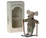 Maileg Big Brother Winter Mouse w/Ski Set