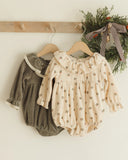 Quincy Mae Wendy Romper ~ Holly Berry