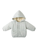 Quincy Mae Hooded Woven Jacket ~ Blue Gingham