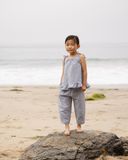 Go Gently Nation Woven Ruffle Top~ Chambray
