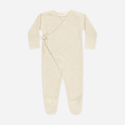 Quincy Mae Wrap Knit Footie ~ Heathered Natural