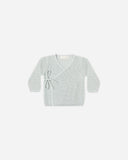 Quincy Mae Knit Wrap Top ~ Ice blue