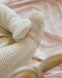 Quincy Mae Wrap Knit Footie ~ Heathered Natural