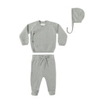 Quincy Mae Knit Wrap Top + Pant Set ~ Steel Blue
