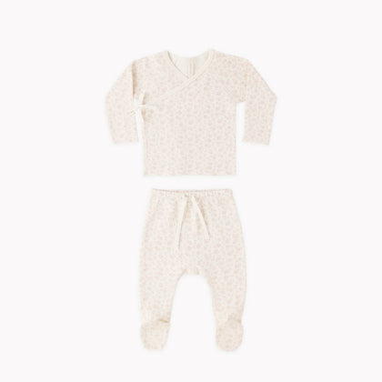 Quincy Mae Wrap Top + Footed Set ~ Ditsy