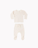 Quincy Mae Wrap Top + Footed Set ~ Ditsy