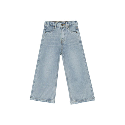 Rylee & Cru Straight Leg Pant ~ Light Washed Denim