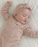 Quincy Mae Zip Long Sleeve Sleeper ~ Mauve Ditsy