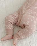 Quincy Mae Zip Long Sleeve Sleeper ~ Mauve Ditsy