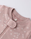 Quincy Mae Zip Long Sleeve Sleeper ~ Mauve Ditsy