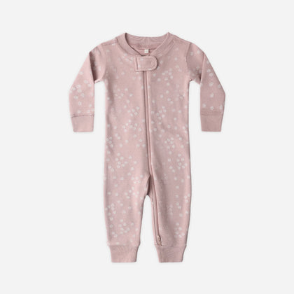 Quincy Mae Zip Long Sleeve Sleeper ~ Mauve Ditsy