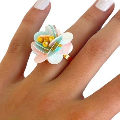 Gunner & Lux - Flower Power "Cotton Candy" Adjustable Ring