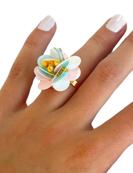 Gunner & Lux - Flower Power "Cotton Candy" Adjustable Ring