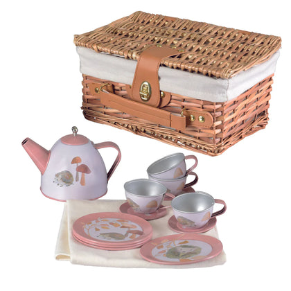 Egmont - Hedgehog Tin Tea Set in a Wicker Case