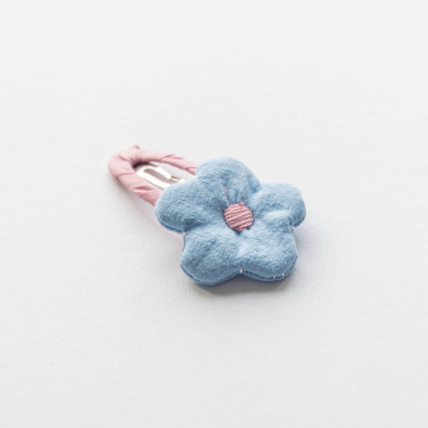 Tangle Shiny Stars - Blue Flower Fabric Snap Clip