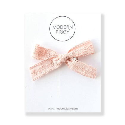 Modern Piggy - Lace | Ribbon Bow: Alligator Clip