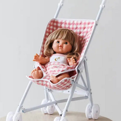 Tiny Harlow  Doll Stroller - Pink Gingham