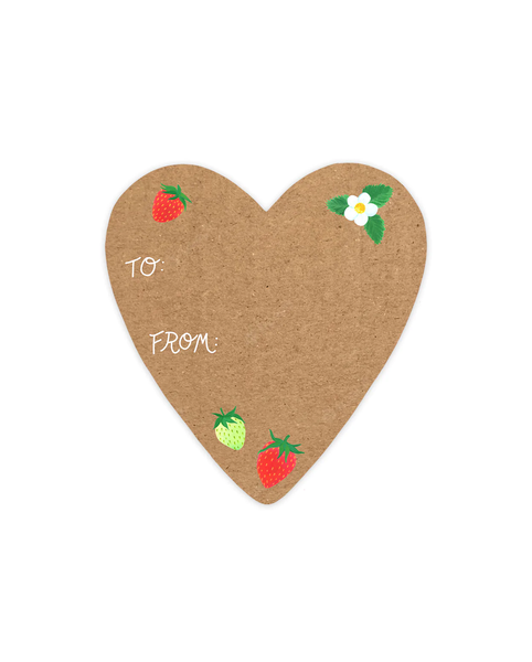 To/From Strawberries Sticker Gift Tags