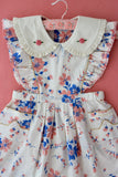 Bonjour Diary Apron Dress ~ Pink White Blue Bouquet | Wee Mondine