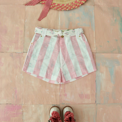 Bonjour Diary Pink Stripe Short with Scarf