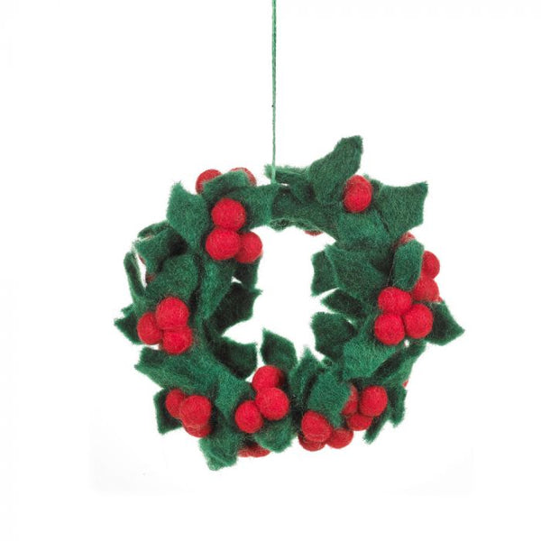 Felt So Good Holly Mini Wreath Decoration