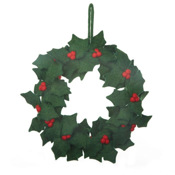 Felt So Good Holly Wreath Christmas Decor
