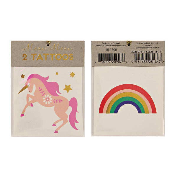 Meri Meri Unicorn & Rainbow Small Tattoos