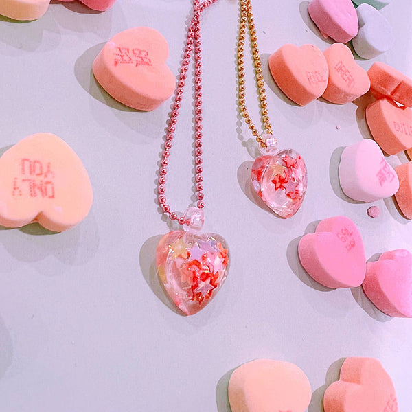 Pop Cutie Kids Confetti Hearts Kids Necklaces Valentines