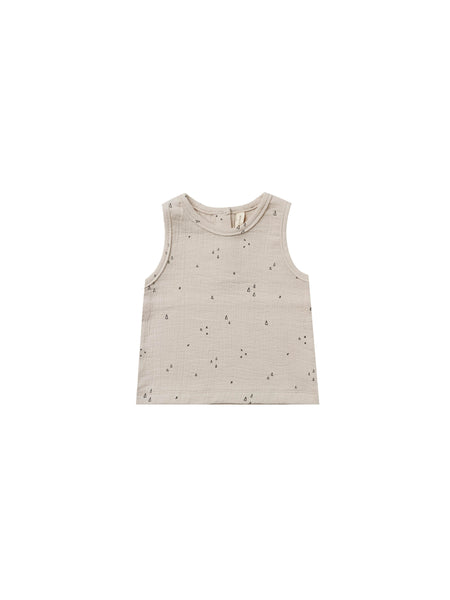 Quincy Mae Woven Tank in Ash
