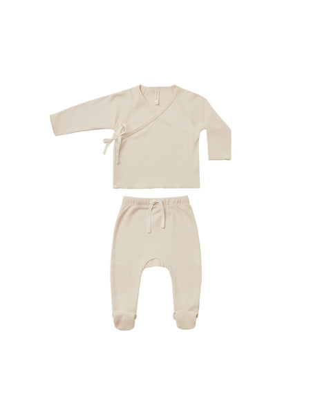 Quincy Mae Wrap Top + Pant Set ~ Natural