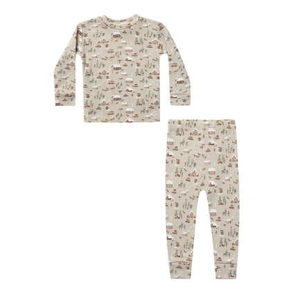 Rylee & Cru Organic Long Sleeve Pajama Set ~ North Pole