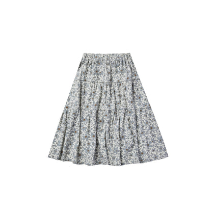 Rylee + Cru Tiered Midi Skirt ~ Georgia Blue Floral