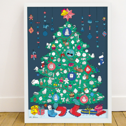 omy Christmas Sticker Coloring Poster