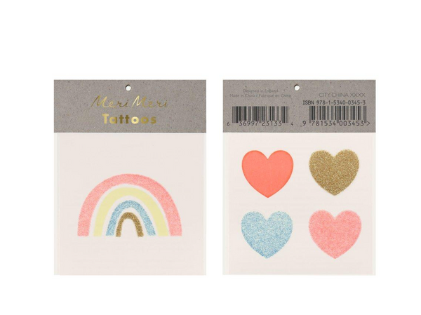 Meri Meri Rainbow & Heart Small Tattoos