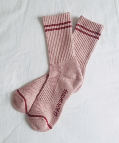 Le Bon Boyfriend Socks in Vintage Pink