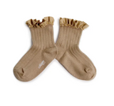 Collegien Brigitte Gingham Ankle Socks - Petit Taupe
