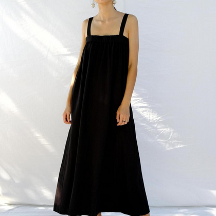 Micaela Greg Column Dress in Black