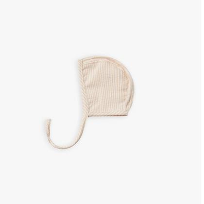 Quincy Mae Woven Baby Bonnet in Petal Stripe